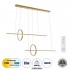 GloboStar® LINEARE 61291 Κρεμαστό Φωτιστικό Οροφής Design LED CCT 67W 7504lm 300° AC 220-240V - Εναλλαγή Φωτισμού μέσω Τηλεχειριστηρίου All In One Ψυχρό 6000k+Φυσικό 4500k+Θερμό 2700k Dimmable Μ130 x Π25 x Υ60cm - Χρυσό Πλατίνα - 3 Years Warranty