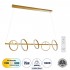 GloboStar® CIRCOLARE 61322 Κρεμαστό Φωτιστικό Οροφής Design LED CCT 75W 8400lm 360° AC 220-240V - Εναλλαγή Φωτισμού μέσω Τηλεχειριστηρίου All In One Ψυχρό 6000k+Φυσικό 4500k+Θερμό 2700k Dimmable Μ120 x Π25 x Υ25cm - Χρυσό - 3 Χρόνια Εγγύηση