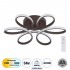 GloboStar® MARGARET 61402 Φωτιστικό Οροφής Design LED CCT 54W 6210lm 360° AC 220-240V - Εναλλαγή Φωτισμού μέσω Τηλεχειριστηρίου All In One Ψυχρό 6000k+Φυσικό 4500k+Θερμό 2700k Dimmable Φ57 x Υ12cm - Καφέ - 3 Years Warranty