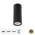 GloboStar® DUCT 61617 Επιφανειακό Στρόγγυλο Φωτιστικό Σποτ Αλουμινίου με Ντουί GU10 VDE Certified AC 220-240V IP44 Φ6 x Υ15cm - Μαύρο - 5 Years Warranty