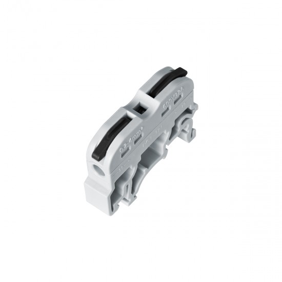 GloboStar® FAST-CONNECT 69901 Μονή Κλέμα Ράγας Ταχείας Σύνδεσης & Διακλάδωσης Καλωδίων για Ηλεκτρολογικούς Πίνακες - 1 x Είσοδος & 1 x Έξοδος με Συμβατή Διατομή Καλωδίων 0.2mm² έως 4mm² - 600V 32A Max - Μ4.5 x Π1 x Υ3.2cm - Γκρι & Μαύρο - Πακέ