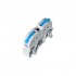 GloboStar® FAST-CONNECT 69903 Μονή Κλέμα Ράγας Ταχείας Σύνδεσης & Διακλάδωσης Καλωδίων για Ηλεκτρολογικούς Πίνακες - 1 x Είσοδος & 1 x Έξοδος με Συμβατή Διατομή Καλωδίων 0.2mm² έως 4mm² - 600V 32A Max - Μ4.5 x Π1 x Υ3.2cm - Γκρι & Μπλε - Πακέτ