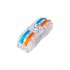 GloboStar® FAST-CONNECT 69907 Διπλή Κλέμα Ταχείας Σύνδεσης & Διακλάδωσης Καλωδίων - 2 x Είσοδοι & 2 x Έξοδοι με Συμβατή Διατομή Καλωδίων 0.08mm² έως 2.5mm² - 250V/4KV 32A Max - Μ2 x Π4 x Υ1.5cm - Διάφανο με Πορτοκαλί & Μπλε - Πακέτο 5 Τεμαχίων
