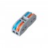 GloboStar® FAST-CONNECT 69911 Διπλή Κλέμα Ταχείας Σύνδεσης & Διακλάδωσης Καλωδίων - 2 x Είσοδοι & 2 x Έξοδοι με Συμβατή Διατομή Καλωδίων 0.08mm² έως 2.5mm² - 250V/4KV 32A Max - Μ2 x Π4 x Υ1.5cm - Γκρι με Πορτοκαλί & Μπλε - Πακέτο 5 Τεμαχίων - 