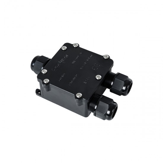 GloboStar® FAST-CONNECT 69915 Τριπλό Υ Αδιάβροχο IP68 Κυτίο Ταχείας Σύνδεσης & Διακλάδωσης Καλωδίων - 3 x Είσοδοι - Εσωτερική Τετραπλή Κλέμα με Συμβατή Διατομή Καλωδίων 4 x 0.5mm² έως 4 x 2.5mm² - 500V 41A Max - Μ13 x Π8 x Υ4cm - Μαύρο - 5 Years Warra