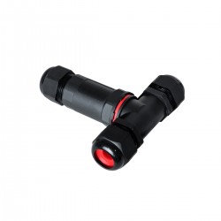 GloboStar® FAST-CONNECT 69917 Τριπλός Τ Αδιάβροχος IP68 Σύνδεσμος Ταχείας Σύνδεσης & Διακλάδωσης Καλωδίων - 1 x Είσοδος & 2 x Έξοδος - Εσωτερική Τριπλή Κλέμα με Συμβατή Διατομή Καλωδίων 3 x 0.5mm² έως 3 x 4mm² - 450V 24A Max - Μ10 x Π10 x Υ3cm - Μ