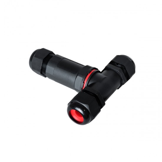 GloboStar® FAST-CONNECT 69917 Τριπλός Τ Αδιάβροχος IP68 Σύνδεσμος Ταχείας Σύνδεσης & Διακλάδωσης Καλωδίων - 1 x Είσοδος & 2 x Έξοδος - Εσωτερική Τριπλή Κλέμα με Συμβατή Διατομή Καλωδίων 3 x 0.5mm² έως 3 x 4mm² - 450V 24A Max - Μ10 x Π10 x Υ3cm - Μ