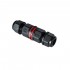 GloboStar® FAST-CONNECT 69919 Διπλός Ι Αδιάβροχος IP68 Σύνδεσμος Ταχείας Σύνδεσης & Διακλάδωσης Καλωδίων - 1 x Είσοδος & 1 x Έξοδος - Εσωτερική Διπλή Κλέμα με Συμβατή Διατομή Καλωδίων 2 x 0.5mm² έως 2 x 1.5mm² - 450V 16A Max - Φ2.5 x Υ9cm - Μαύρο 