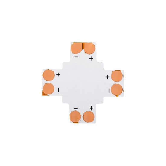 GloboStar® 70707 Connector + Cross για Όλες τις Μονόχρωμες Ταινίες LED 8mm M2.4 x Π2.4 x Y0.4cm