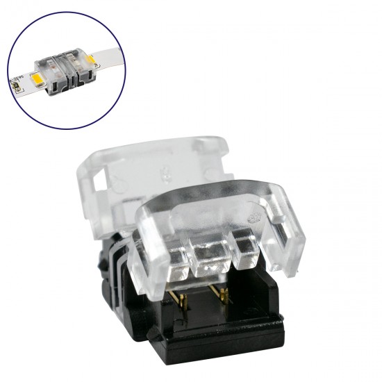 GloboStar® 70713 Ταχυσύνδεσμος Ένωσης IP20 - Strip To Strip Connector για Ένωση 2 x Μονόχρωμες Ταινίες LED Πλάτους 8mm