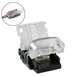 GloboStar® 70718 Ταχυσύνδεσμος Ένωσης IP20 - Strip To Cable Connector για Ένωση 1 x Μονόχρωμης Ταινίας LED Πλάτους 10mm με 1 x Καλώδιο Τροφοδοσίας