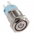GloboStar® 70781 LED Φωτιζόμενος Διακόπτης Χωνευτός - Μπουτόν On/Off Ανοξείδωτος DC 12V με Angel Eye Αδιάβροχο Φ18mm IP67 Κόκκινο