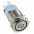 GloboStar® 70777 LED Φωτιζόμενος Διακόπτης Χωνευτός - Μπουτόν PUSH On Ανοξείδωτος AC 220-240V Αδιάβροχο IP67 Φ18mm με Angel Eye Πράσινο