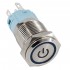 GloboStar® 70783 LED Φωτιζόμενος Διακόπτης Χωνευτός - Μπουτόν On/Off Ανοξείδωτος DC 12V με Angel Eye Αδιάβροχο Φ18mm IP67 Μπλε