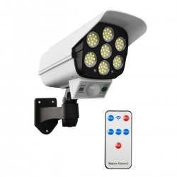 GloboStar® 71507 Αυτόνομο Ηλιακό Φωτιστικό Σχήμα Κάμερας LED SMD 20W 2000lm με Ενσωματωμένη Μπαταρία 2600mAh - Φωτοβολταϊκό Πάνελ με Αισθητήρα Ημέρας-Νύχτας και PIR Αισθητήρα Κίνησης Αδιάβροχο IP65 Ψυχρό Λευκό 6000K