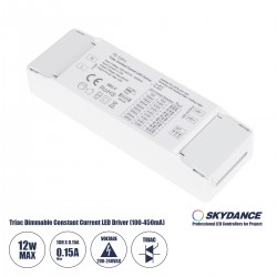 GloboStar® 73132 TE-12A-L SKYDANCE AC Triac Dimmable Constant Current LED Driver 1 Κανάλι AC 200-240V 1 x 0.15A 12W - Max 0.15A 12W - IP20  Μ11.1 x Π3.7 x Υ2cm - 5 Χρόνια Εγγύηση