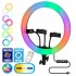 GloboStar® 75803 Professional Digital Ring Light Φ36cm LED SMD 50W 5000lm 180° DC 5V με Καλώδιο Τροφοδοσίας USB - Ενσωματωμένο και Ασύρματο Χειριστήριο RF 2.4Ghz Εναλλαγής Χρωμάτων & 3 Βάσεις Τηλεφώνου - Πολύχρωμο RGBW+WW Dimmable