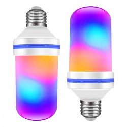 GloboStar® 76076 Λάμπα E27 TUBULAR Διακοσμητική LED 9W 450lm 320° AC 85-265V με 4 Λειτουργίες Εφέ RGB Φλόγας και Αναστροφή RGB Φλόγας