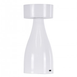 GloboStar® DOLLY 76466 Μοντέρνο Επιτραπέζιο Φωτιστικό Πορτατίφ LED 1.5W 105lm 120° DC 5V Επαναφορτιζόμενο με Μπαταρία Li-ion 1800mAh - Διακόπτη Αφής με 3 Εναλλαγές Φωτισμού CCT Θερμό - Φυσικό - Ψυχρό 1500K - 4500K - 6000K Dimmable - D9 x 21cm - Λευκό