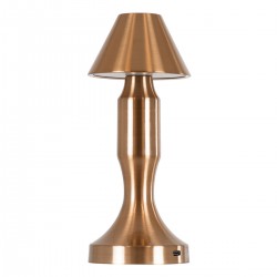 GloboStar® LUNNA 76479 Μοντέρνο Επιτραπέζιο Φωτιστικό Πορτατίφ LED 1.5W 105lm 120° DC 5V Επαναφορτιζόμενο με Μπαταρία Li-ion 1800mAh - Διακόπτη Αφής με 3 Εναλλαγές Φωτισμού CCT Θερμό - Φυσικό - Ψυχρό 1500K - 4500K - 6000K Dimmable - D9 x 23cm - Χάλκινο