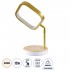 GloboStar® ZELDA 76541 Μοντέρνο Επιτραπέζιο Φωτιστικό Πορτατίφ LED 12W 800lm 360° AC 230V - με Ασύρματη Φόρτιση - Wireless Charger - Διακόπτη Αφής με 3 Εντάσεις Φωτισμού Φυσικό Λευκό 4500K Dimmable - Μ16 x Π15 x Υ33 - Μπεζ Ξύλο - Χρυσό