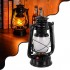 GloboStar® 76546 Vintage Επιτραπέζιο Διακοσμητικό Φωτιστικό LED Retro Μαύρο Φαναράκι Flame Effect 10W 500lm Επαναφορτιζόμενο με Διακόπτη On/Off & Καλώδιο EU Πρίζα - Μπαταρίας 2x18650 4000Mah (Περιλαμβάνονται) Ultra Θερμό Λευκό 1800K