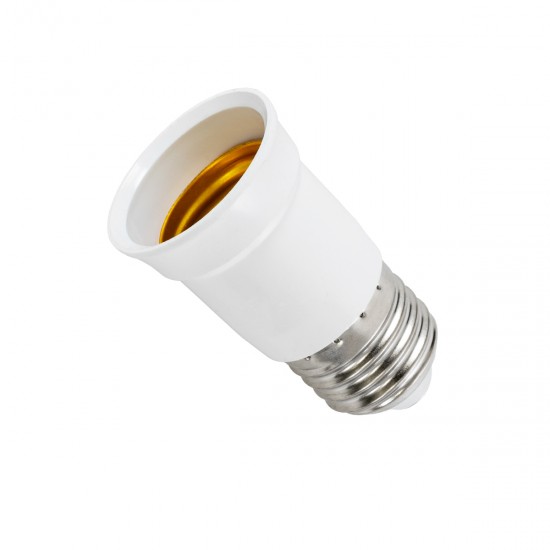 GloboStar® 78980 Πλαστικός Αντάπτορας Μετατροπέας από 1xE27 Ντουί σε 1xE27 Ντουί Λευκό Φ4 x Υ6.5cm