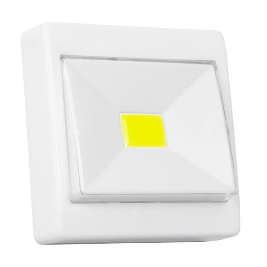 GloboStar® 79002 Φωτιστικό Διακόπτης Τοίχου LED COB 3W 280lm Μπαταρίας με Μαγνήτη και Διακόπτη ON/OFF IP44 Ψυχρό Λευκό 6000K