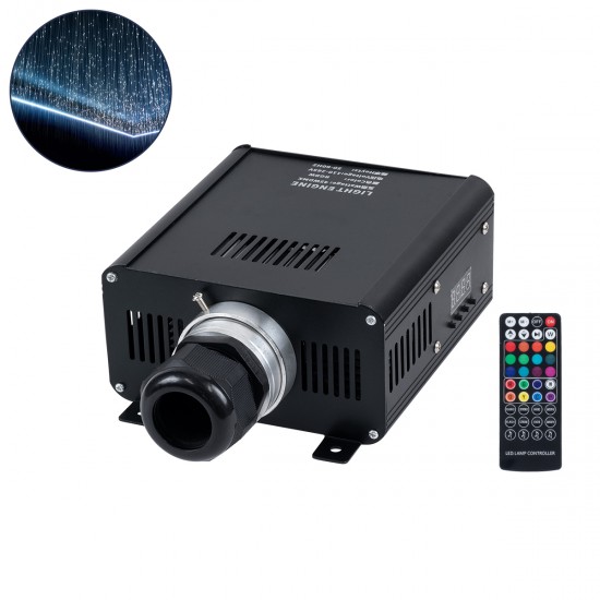 GloboStar® 79624 Μηχανή Οπτικής Ίνας Μονής Κεφαλής - Fiber Optic Light Machine Single Head LED 45W AC 220-240V με Ασύρματο Χειριστήριο RF 2.4Ghz Μ16 x Π26 x Υ8.5cm RGBW DMX512 - 2 Years Warranty