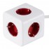 GloboStar® TRAVEL PowerCube PRO Certified 79645 Πολύπριζο 5 Θέσεων με 1.5m Kαλώδιο - 5 Πρίζες Ασφαλείας Childproof EU Schuko AC 220-240V Μ7.5 x Π11.5 x Υ7.5 - Λευκό με Κόκκινο - Max Load 3680W/16A