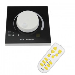 Ασύρματο LED Dimmer Τοίχου Μαύρο 220v (200w) Trailing Edge GloboStar 50050