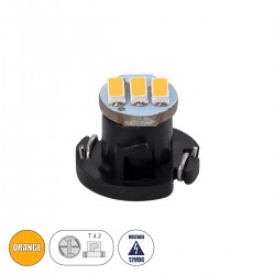 GloboStar® 81013 Λάμπα Αυτοκινήτου LED T4.2 3xSMD4014 0.6W 120lm 120° DC 12-16V  IP20 Μ1 x Π1 x Υ0.8cm Πορτοκαλί