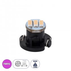 GloboStar® 81014 Λάμπα Αυτοκινήτου LED T4.2 3xSMD4014 0.6W 120lm 120° DC 12-16V  IP20 Μ1 x Π1 x Υ0.8cm Ροζ