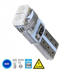 GloboStar® 81026 Λάμπα Αυτοκινήτου LED T5 2xSMD1210 0.6W 72lm 120° DC 12-16V IP20 Φ0.7 x Υ1.7cm Μπλε