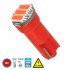 GloboStar® 81038 Λάμπα Αυτοκινήτου LED T5 3xSMD4014 0.9W 120lm 120° DC 12-16V IP20 Φ0.6 x Υ1.8cm Κόκκινο