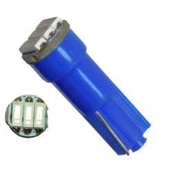 GloboStar® 81040 Λάμπα Αυτοκινήτου LED T5 3xSMD4014 0.9W 120lm 120° DC 12-16V IP20 Φ0.6 x Υ1.8cm Μπλε