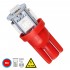GloboStar® 81051 Λάμπα Αυτοκινήτου LED T10 W5W 5xSMD5050 1.3W 80lm 360° DC 12-16V IP20 Φ1.2 x Υ2.7cm Κόκκινο