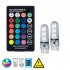 GloboStar® 81062 Λάμπές Αυτοκινήτου LED T10 W5W με Ασύρματο Χειριστήριο IR 6xSMD3535 2.5W 300lm 360° DC 12-16V IP20 Φ1 x Υ3.5cm RGBW - Σετ 2 Τεμαχίων σε Blister