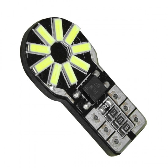 GloboStar® 81100 Λάμπα Αυτοκίνητου T10 W5W 3rd Generation Can-Bus Series LED 18 SMD 3014 2.8W 420lm 360° DC 12V IP20 Ψυχρό Λευκό 6000K