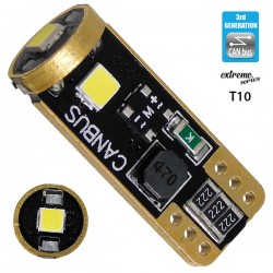 GloboStar® 81115 Λάμπα Αυτοκίνητου T10 W5W 3rd Generation Can-Bus Extreme Series LED 3 SMD 3030 3W 423lm 360° DC 12V IP20 Ψυχρό Λευκό 6000K