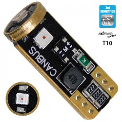 GloboStar® 81116 Λάμπα Αυτοκίνητου T10 W5W 3rd Generation Can-Bus Extreme Series LED 3 SMD 3030 3W 360lm 360° DC 12V IP20 Κόκκινο