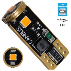 GloboStar® 81117 Λάμπα Αυτοκίνητου T10 W5W 3rd Generation Can-Bus Extreme Series LED 3 SMD 3030 3W 360lm 360° DC 12V IP20 Πορτοκαλί