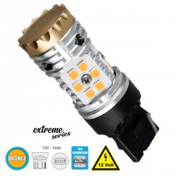 GloboStar® 81150 Λάμπα Αυτοκίνητου T20 - 7440 - W21W 3rd Generation Can-Bus Extreme Series LED 30 SMD 3030 24W 2880lm 360° DC 12V IP20 Πορτοκαλί