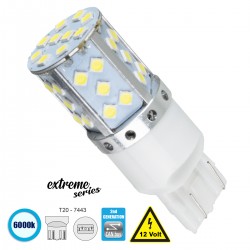GloboStar® 81155 Λάμπα Αυτοκίνητου T20 - 7443 - W21/5W 2nd Generation Can-Bus Extreme Series LED 35 SMD 3030 17W 2550lm 360° DC 12V IP20 Ψυχρό Λευκό 6000K