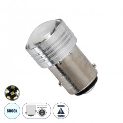GloboStar® 81205 Λάμπα Αυτοκίνητου 1157 - BAY15D - P21/5W LED 6 SMD 3030 0.25W/0.50W 30lm/60lm 120° DC 12V IP20 Ψυχρό Λευκό 6000K