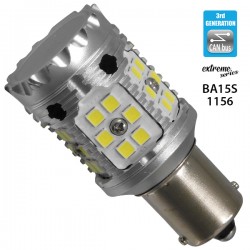 GloboStar® 81232 Λάμπα Αυτοκίνητου 1156 - BA15S - P21W 3rd Generation Can-Bus Extreme Series LED 24 SMD 3030 28W 4200lm 360° DC 12V IP20 Ψυχρό Λευκό 6000K
