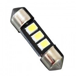 GloboStar® 81302 Λάμπα Αυτοκίνητου 36mm FESTOON - C5W LED 3 SMD 5630 1.5W 225lm 120° DC 12V IP20 Ψυχρό Λευκό 6000K