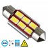 GloboStar® 81313 Λάμπα Αυτοκίνητου 36mm FESTOON - C5W 2nd Generation Can-Bus Series LED 6 SMD 5630 4W 600lm 120° DC 12V IP20 Ψυχρό Λευκό 6000K