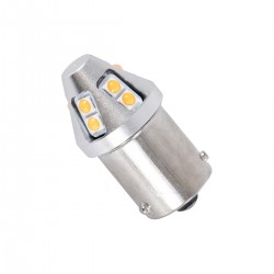GloboStar® 81461 Λάμπα Αυτοκινήτου & Φορτηγού 7507 - BAU15S - PY21W 3rd Generation Can-Bus Extreme Truck Series LED 12 SMD 3030 6W 720lm 360° DC 10-30V IP20 Πορτοκαλί