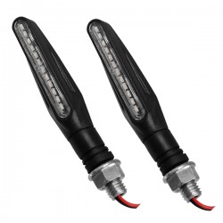 GloboStar® 81754 ΣΕΤ 2 x Φλάς Μοτοσυκλέτας Universal Line LED SMD 5050 5W DC 12V με Τρεχούμενο Εφέ Φωτισμού Πορτοκαλί Αδιάβροχα IP65